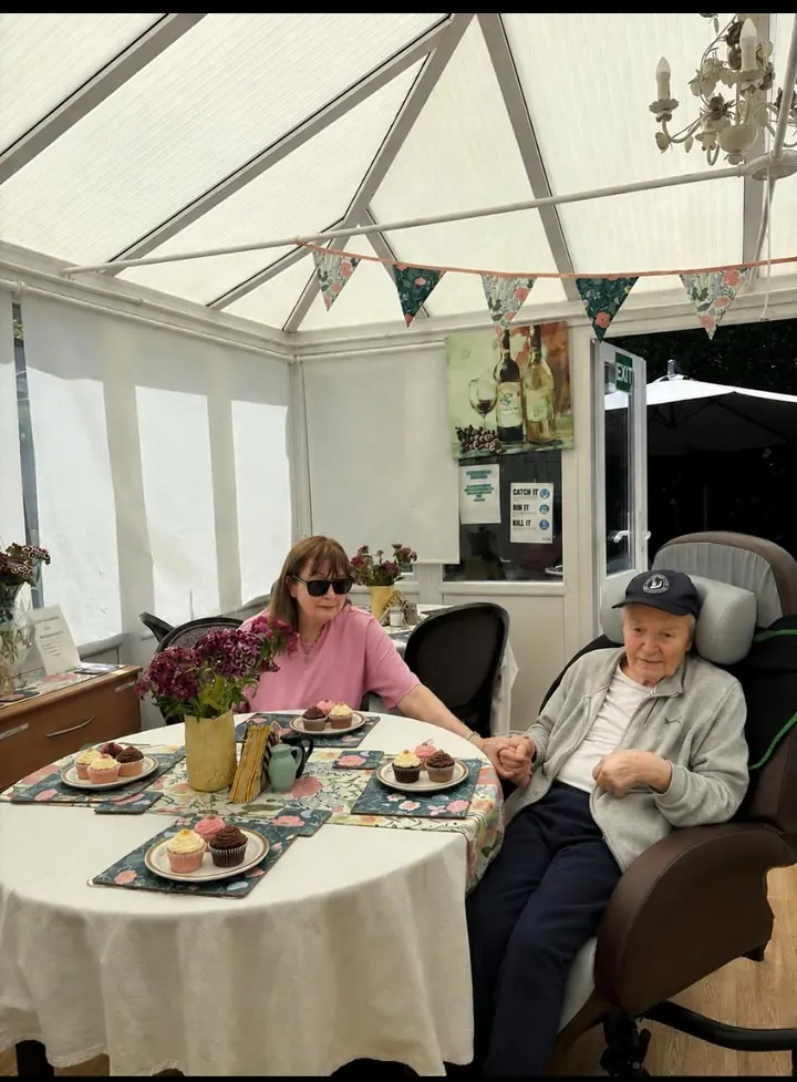 Residents at afternoon tea at Fir Tree House